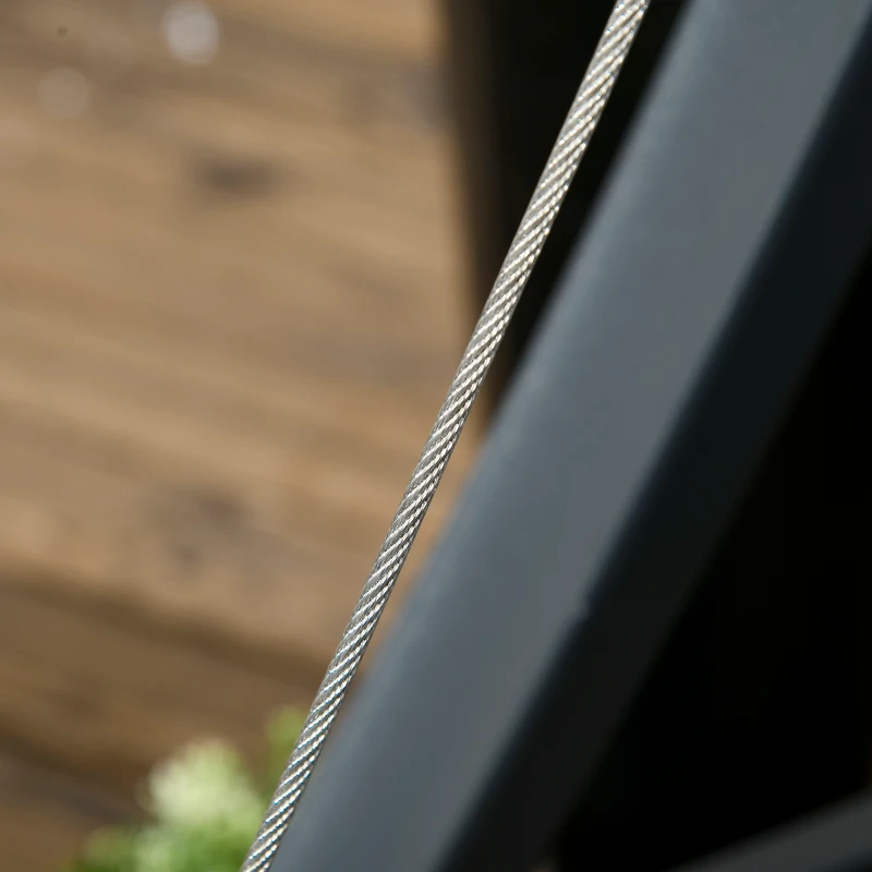 Outsunny 3-Person Patio Swing Chair, Outdoor Porch Swing Bench with Adjustable Canopy, Cushioned Seat, Dark Grey