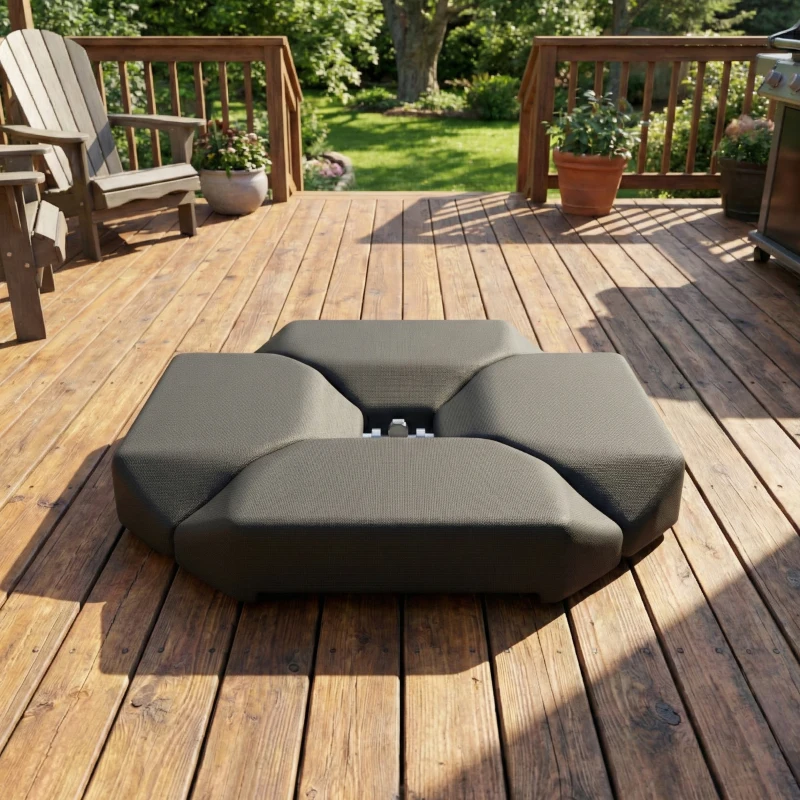 Outsunny 4PCs Cantilever Umbrella Base Weights for Offset Banana Parasol, HDPE Water or Sand Filled Patio Umbrella Weights