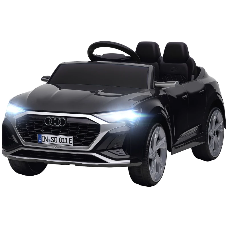 Qaba 12V Battery Powered Kids Electric Car, Audi Q8 etron Sportback Licensed Ride on Car w/ Remote Control, Black