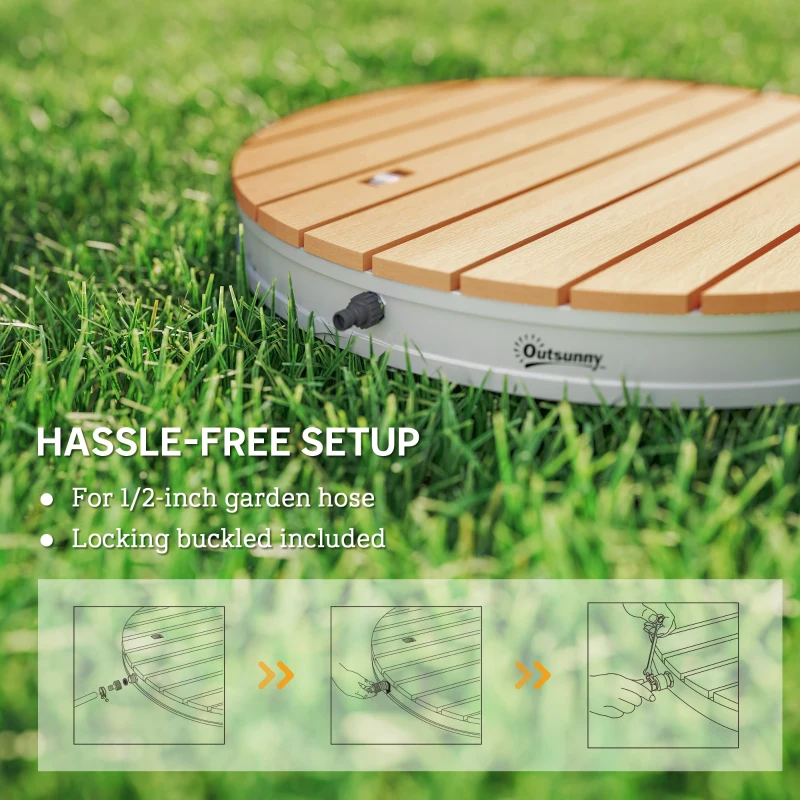 Outsunny Foot Control Outdoor Shower Kit Portable Camping Shower Adjustable Aluminum Weatherproof