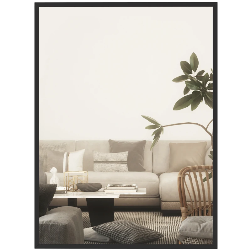 HOMCOM 30" x 40" Bathroom Mirror for Wall, Rectangular Mirror for Living Room, Bedroom, Entryway, Black