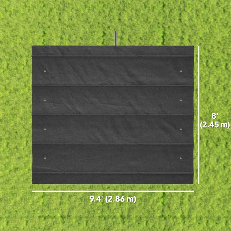 Outsunny 8' x 9.4' Retractable Pergola Canopy Replacement, Fit 7' x 10' Frame, UV30+ Pergola Cover Top Only, Dark Grey