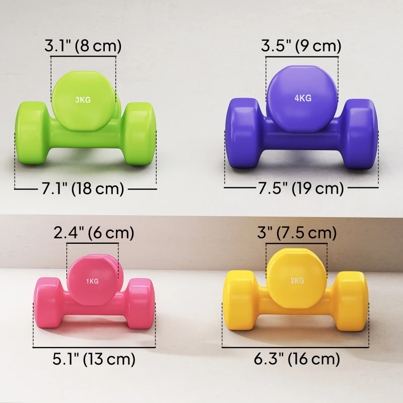 Soozier 44lbs Hex Dumbbell Set, Hand Weights Fitness Dumbbells for Home Gym Strength Training, Multi-Colour