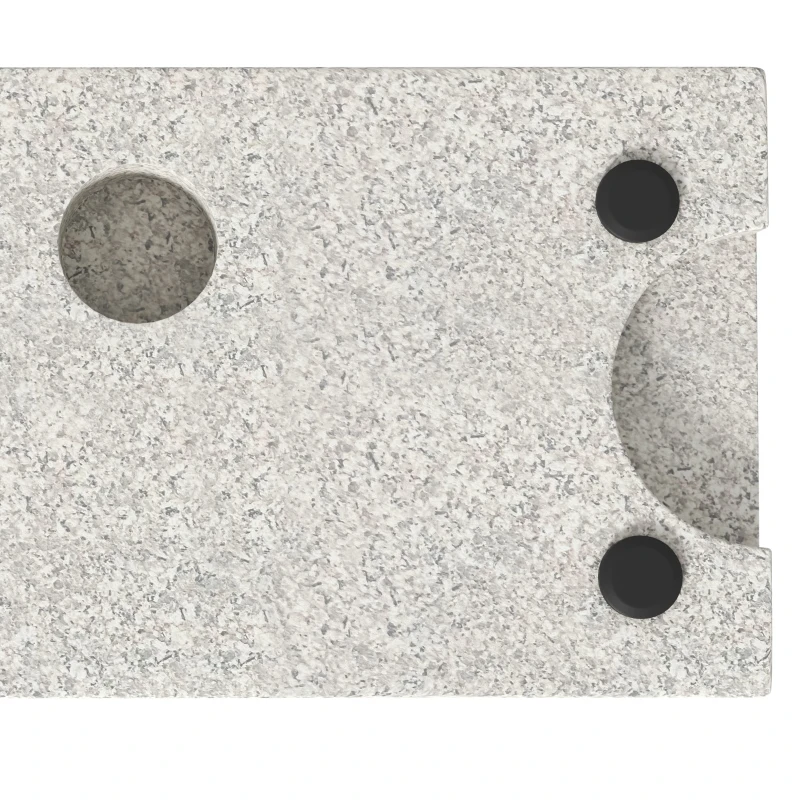 Outsunny 55 lbs Half Granite Parasol Base, Outdoor Umbrella Stand Weight for 1.3", 1.5", 1.9" Umbrella Poles, Grey