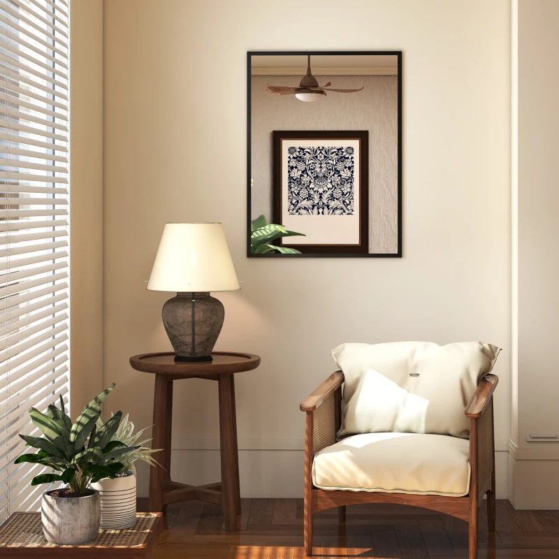 HOMCOM 30" x 40" Bathroom Mirror for Wall, Rectangular Mirror for Living Room, Bedroom, Entryway, Black