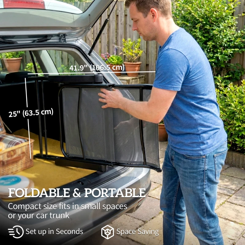 Outsunny Folding Patio Chairs Set of 2, 5-Position Outdoor Lounge Chairs with High Back, Retractable Footrest, Dark Grey