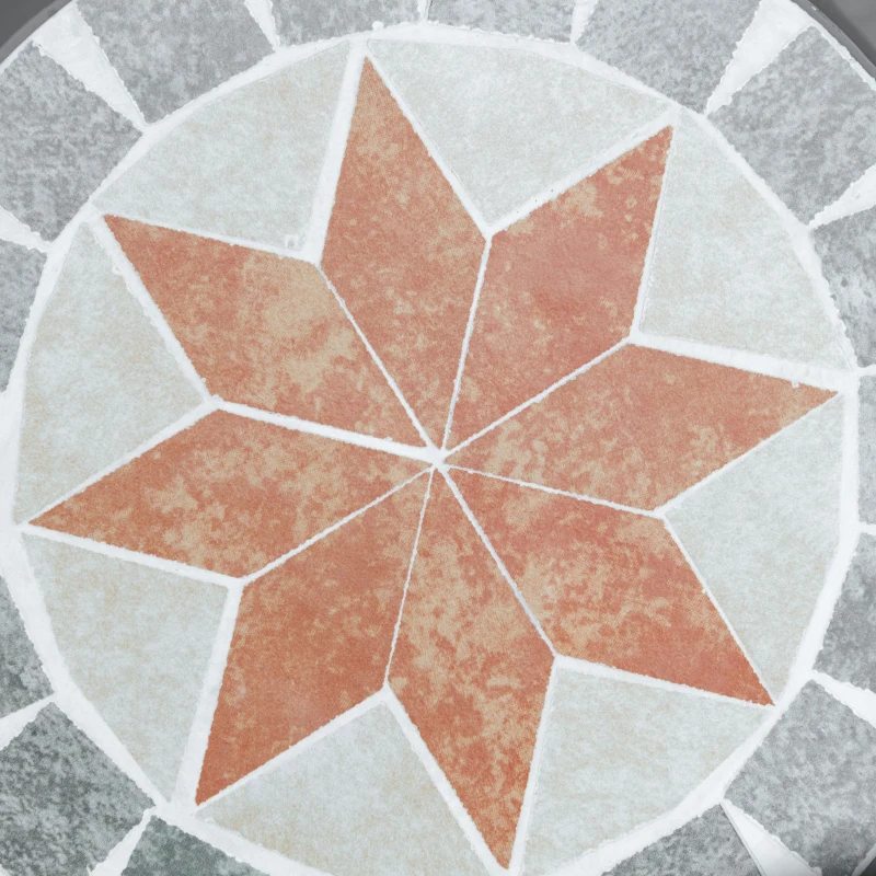 Outsunny Ceramic Decorative Garden Stool, 12" Drum Outdoor Stool Side Table Plant Stand for Outdoor Indoor, Grey