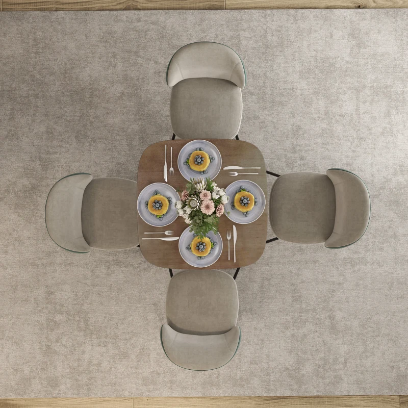 HOMCOM Dining Table for 4 People - Modern Kitchen Table with Wood-Effect Top, 27.6" x 27.6", Dark Brown