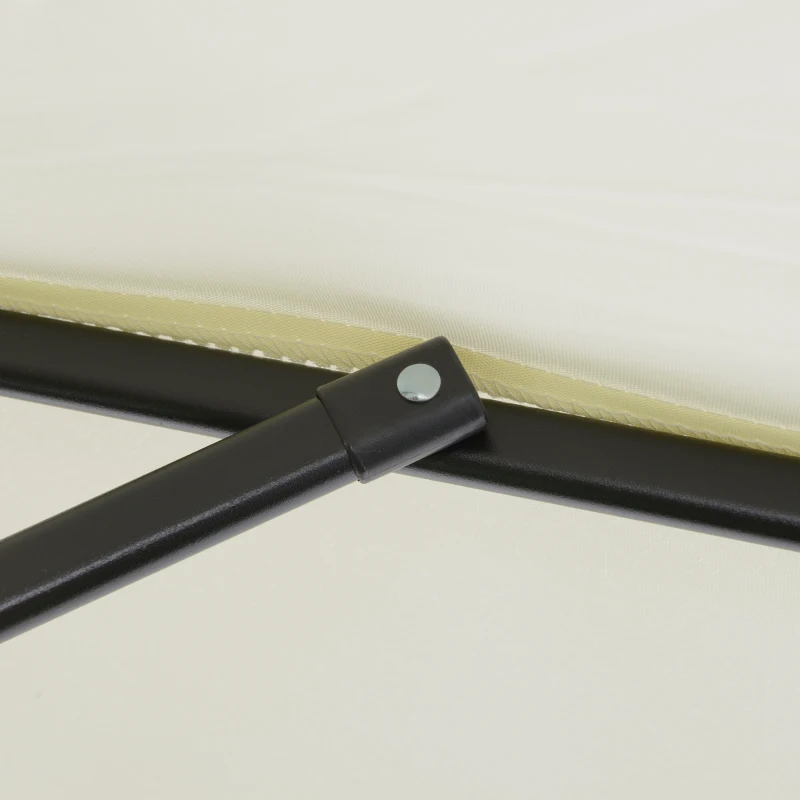 Outsunny 6.6FT Patio Umbrella, Outdoor Parasol with 6 Solid Ribs, Cream White