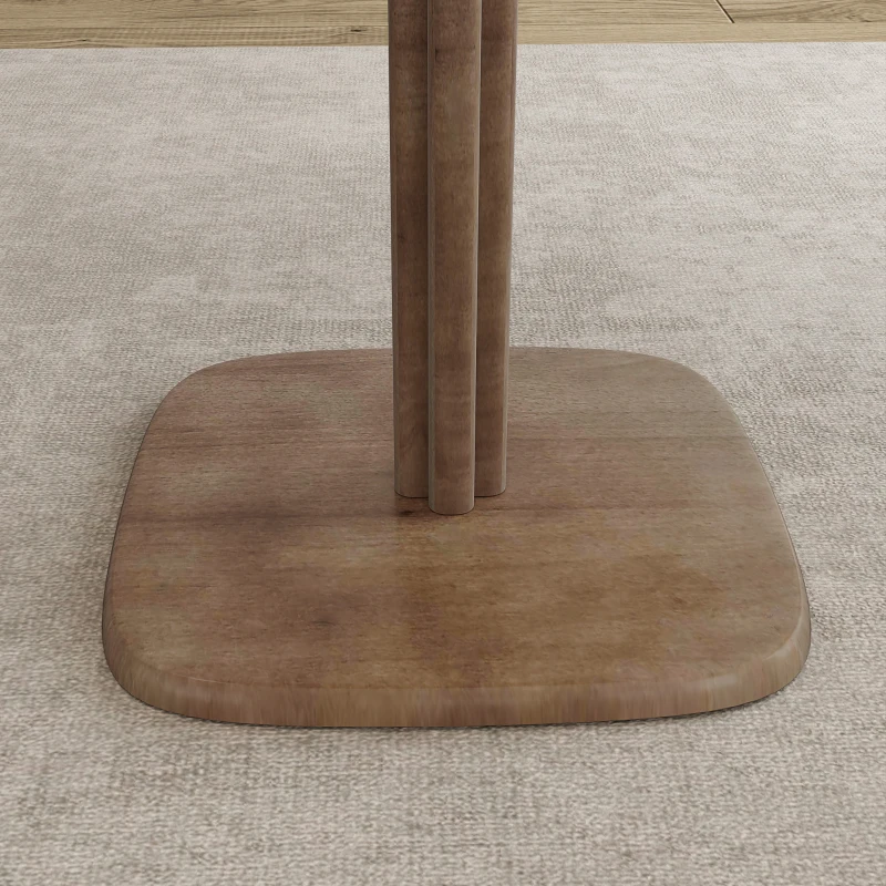 HOMCOM Dining Table for 4 People - Modern Kitchen Table with Wood-Effect Top, 27.6" x 27.6", Dark Brown