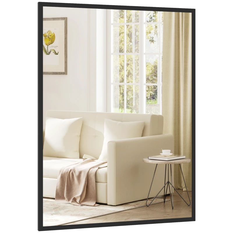 HOMCOM 30" x 40" Bathroom Mirror for Wall, Rectangular Mirror for Living Room, Bedroom, Entryway, Black