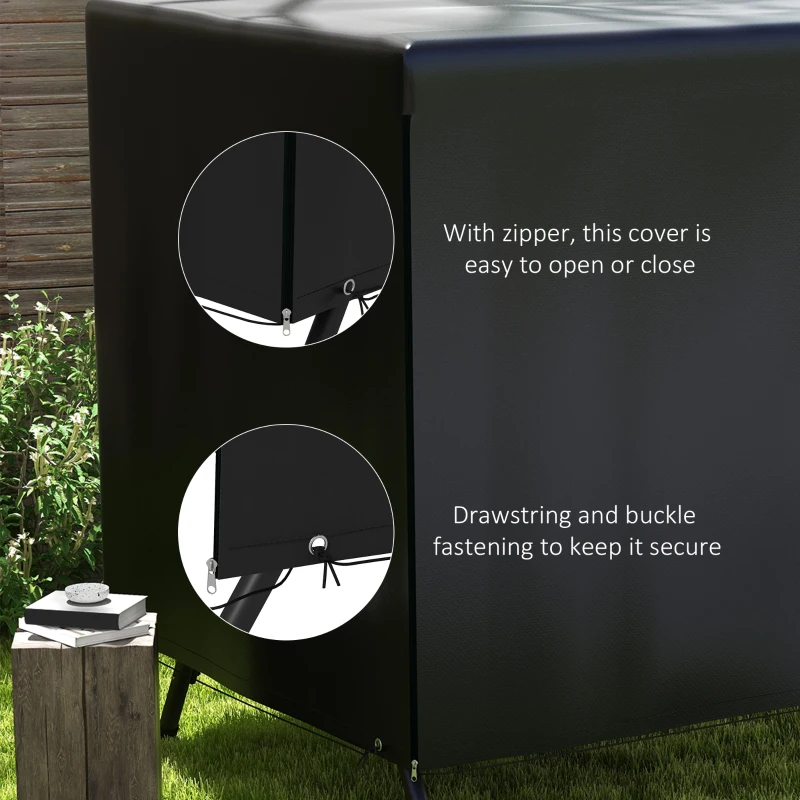 Outsunny 3-Seater Patio Swing Cover, Outdoor Garden Furniture Protection, 85" x 61" x 59", Black