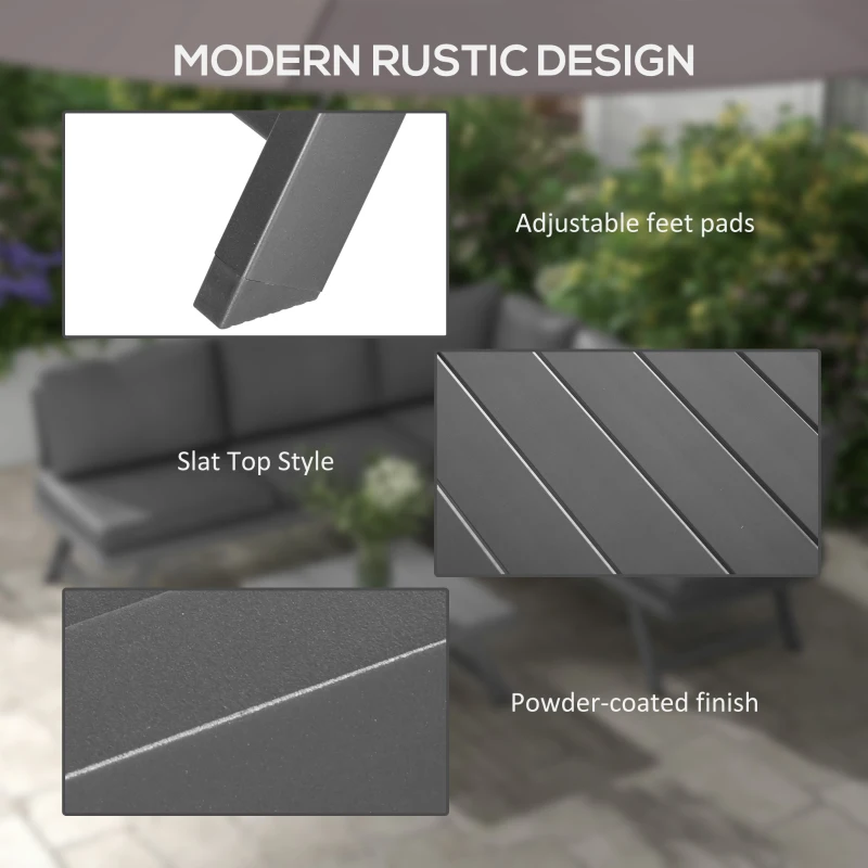 Outsunny Outdoor Corner Garden Set, Convertible 4-Piece Furniture with 2 Sofas, 1 Corner Chair, and 1 Coffee Table, Grey