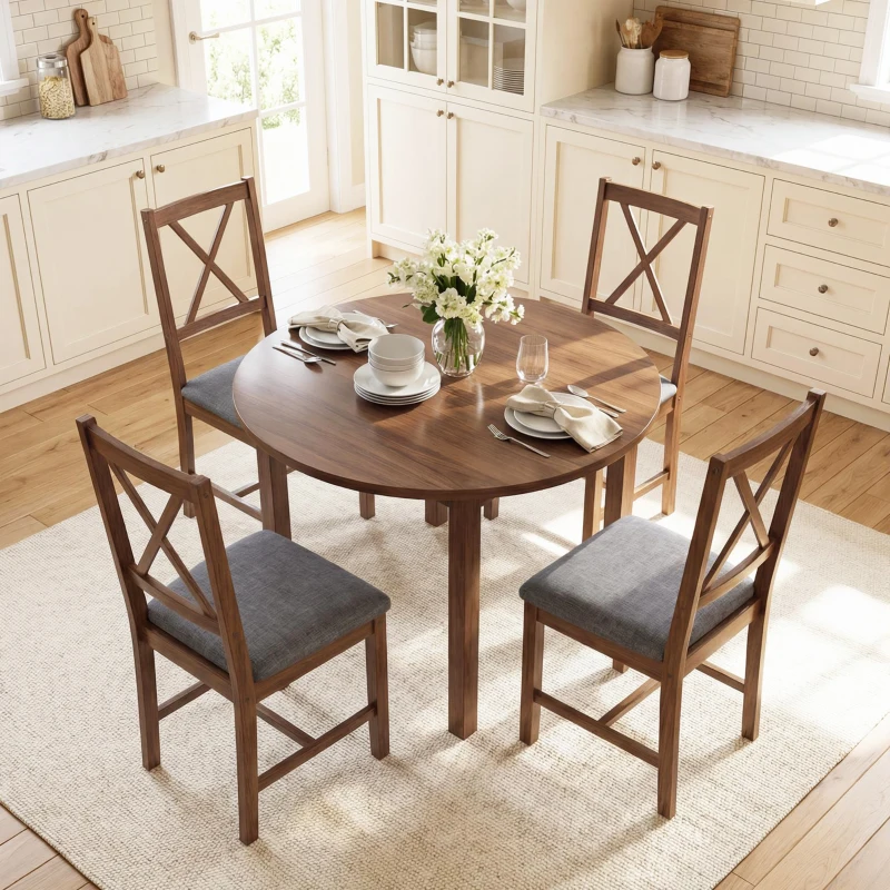 HOMCOM Set of 2 Dining Chairs, Upholstered X-Back Dining Room Chairs with Rubberwood Legs and Padded Seat for Kitchen, Gray