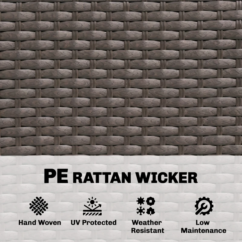 Outsunny Wicker Outdoor Storage Cabinet, 4 Shelf Patio Storage Cabinet with Adjustable Shelves and Magnetic Doors, Brown