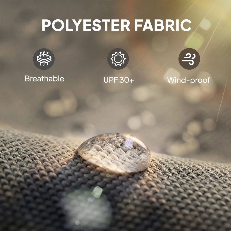 Outsunny Gazebo Curtains, 10' x 10' Universal Replacement Privacy Curtain, 4-Panels Sidewall with Roll up Mesh Windows, Dark Grey