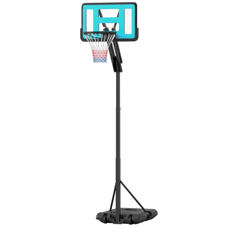 Soozier Basketball Hoop Outdoor, Basketball Hoop and Stand with Weighted Base and Shatterproof Backboard, 57.5"-92.9", Black