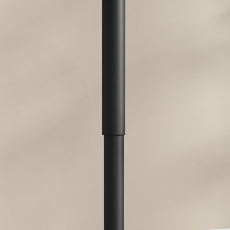 HOMCOM Adjustable Bar Table for 2, Round Pub Table with Steel Base for Home Bar, Small Dining Room, Black Marble