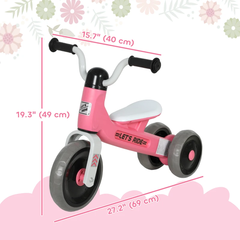 Qaba Toddler Balance Bike for 12-36 Months Boys Girls with No Pedal, 3 Silence Wheels for First Birthday Gift, Pink