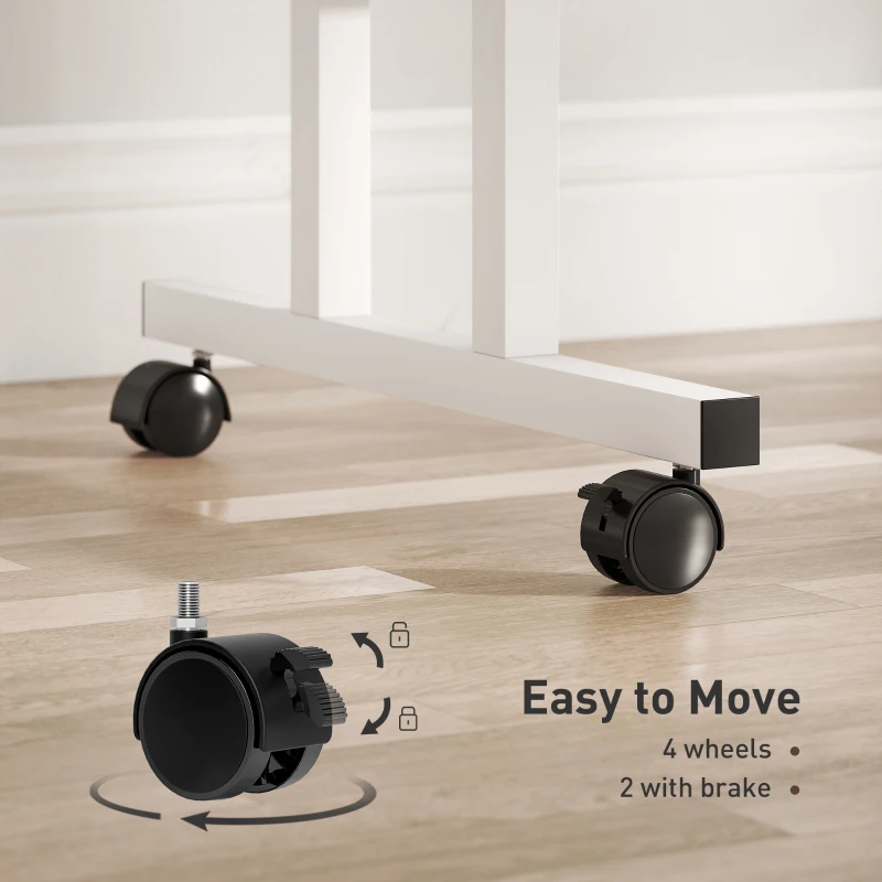 HOMCOM Stand Up Desk, Height & Angle Adjustable Computer Desk with Wheels for Standing or Sitting, Laptop Table, Black