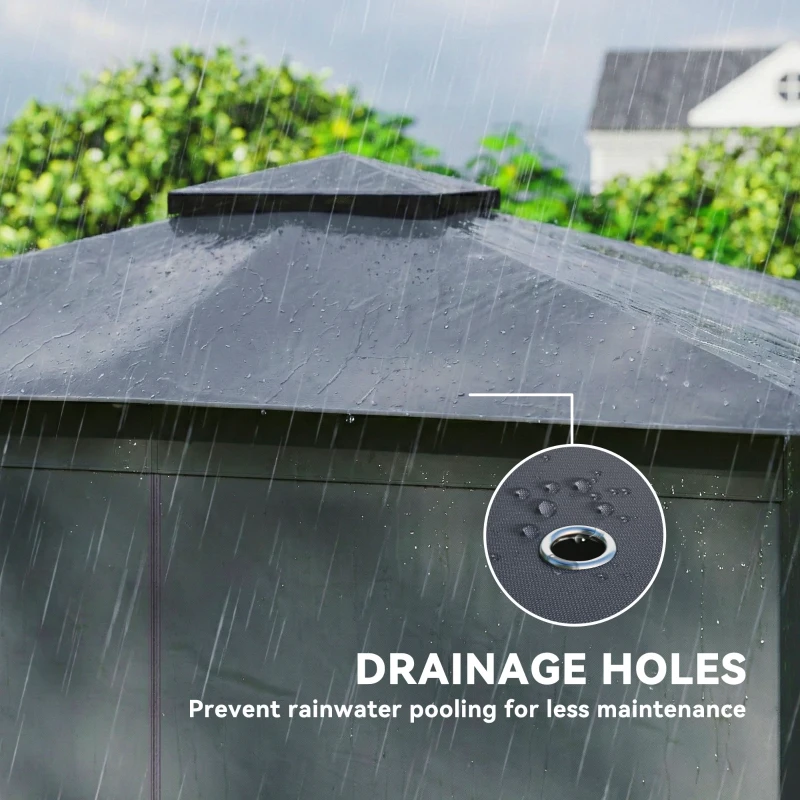 Outsunny 10' x 12' Outdoor Patio Gazebo, Soft Top Gazebo Canopy Shelter with Curtains, Netting, Steel Frame, Hooks, Blue