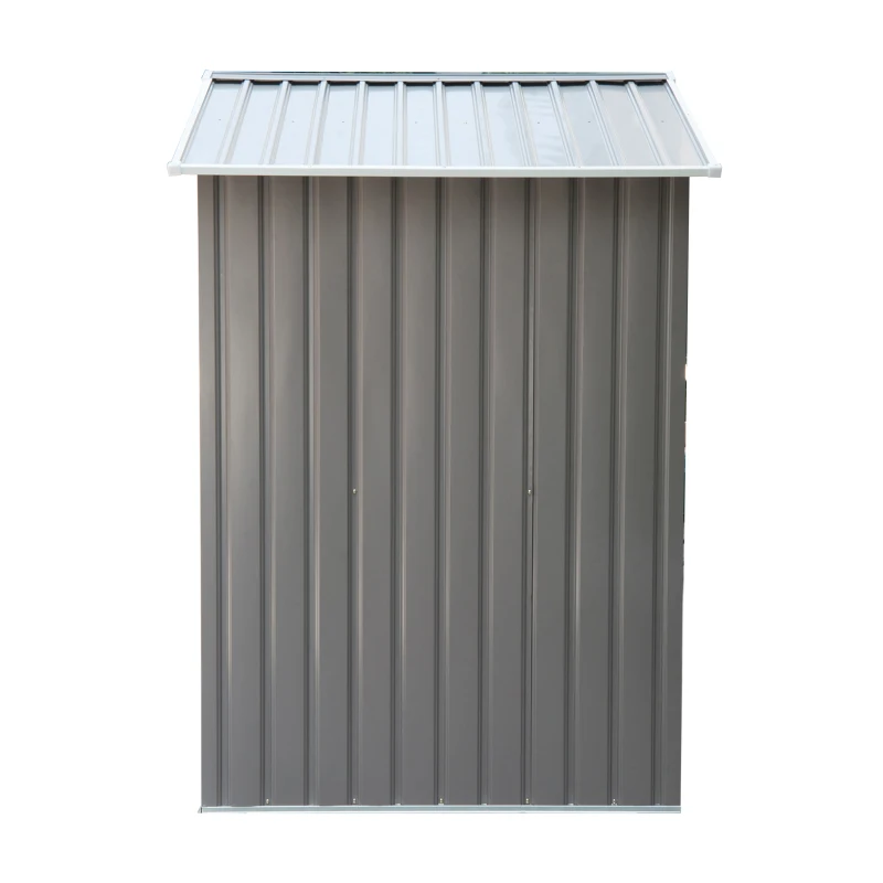 Outsunny 7' x 4' x 6' Outdoor Storage Shed Metal Garden Tool Storage Shed with Sloped Roof - Gray / White
