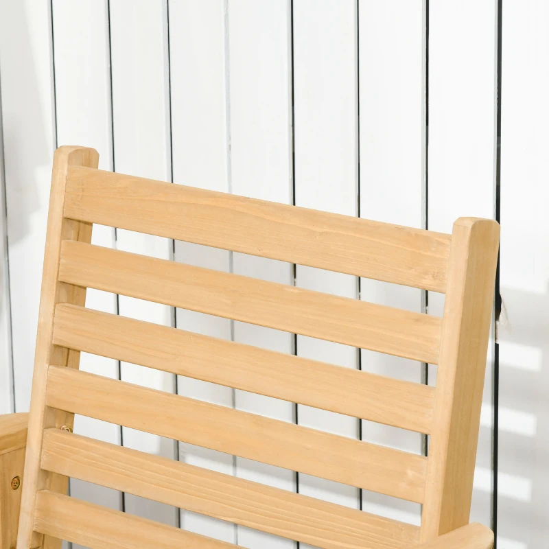 Outsunny Outdoor Wood Loveseat with Middle Table, Garden Table and Chairs Set with Cushions and Umbrella Hole, 2-Seater Outdoor Furniture Set for Balcony, Patio, Brown