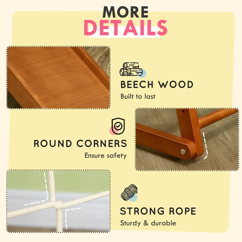 Qaba 6-in-1 Kids Indoor Playground Jungle Gym with Slide, Climbing Wall, Rope Climber, Monkey Bars, Swing, Ladder, Toddler Climbing Toys for 3-10 Years Old