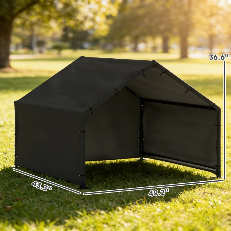 PawHut Dog Shade Shelter Outdoor, Dog House Outside with Canopy, Pet Tent for Small Medium Large Breeds