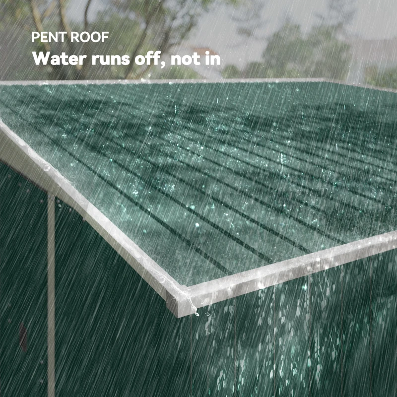 Outsunny 11' x 9' Steel Garden Storage Shed, Outdoor Metal Tool House with Double Sliding Doors & 2 Air Vents, Green