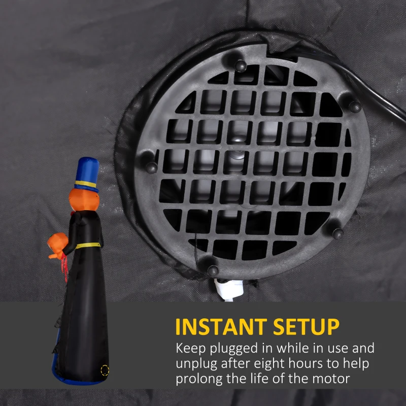 HOMCOM 10ft Halloween Inflatable Pumpkin Head Reaper with LED Lights for Yard, Lawn Decoration