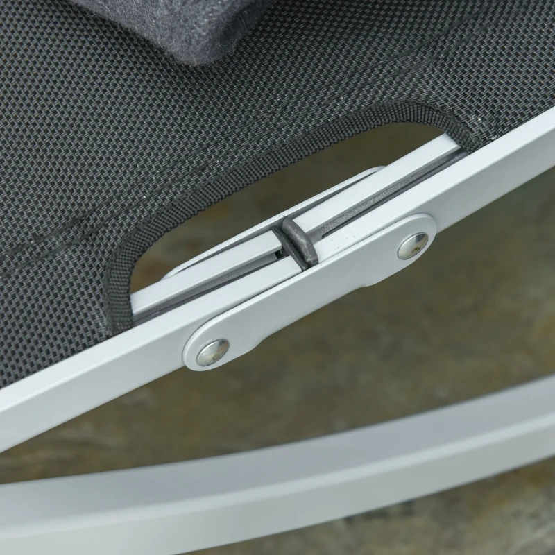 Outsunny Pool Chaise Lounge Chairs Set of 2, S-shaped Foldable Outdoor Chaise Lounge Chair Reclining for Patio Beach Garden With 264lbs Weight Capacity, Black