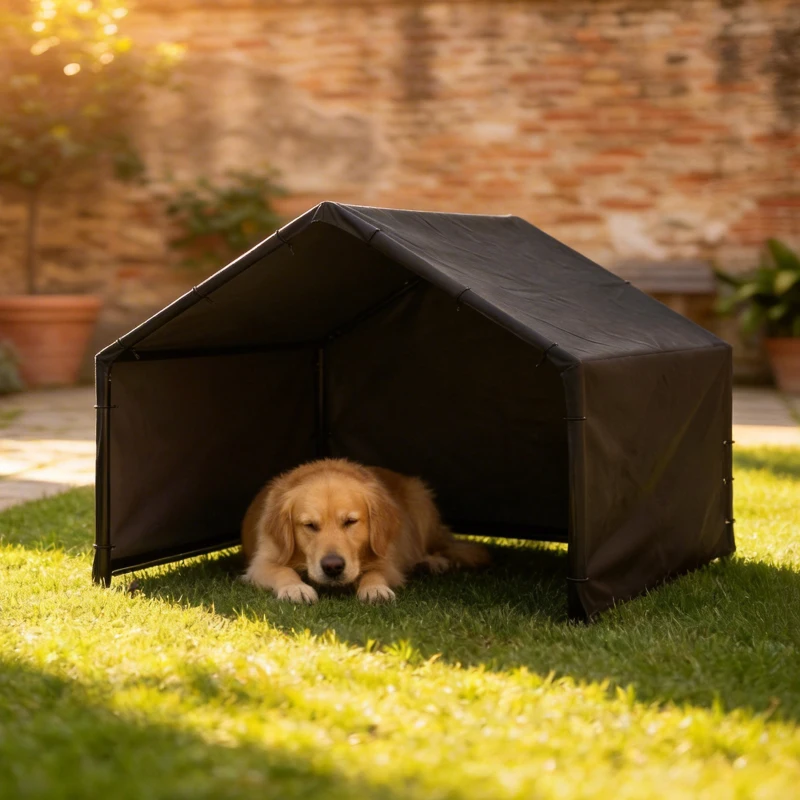 PawHut Dog Shade Shelter Outdoor, Dog House Outside with Canopy, Pet Tent for Small Medium Large Breeds