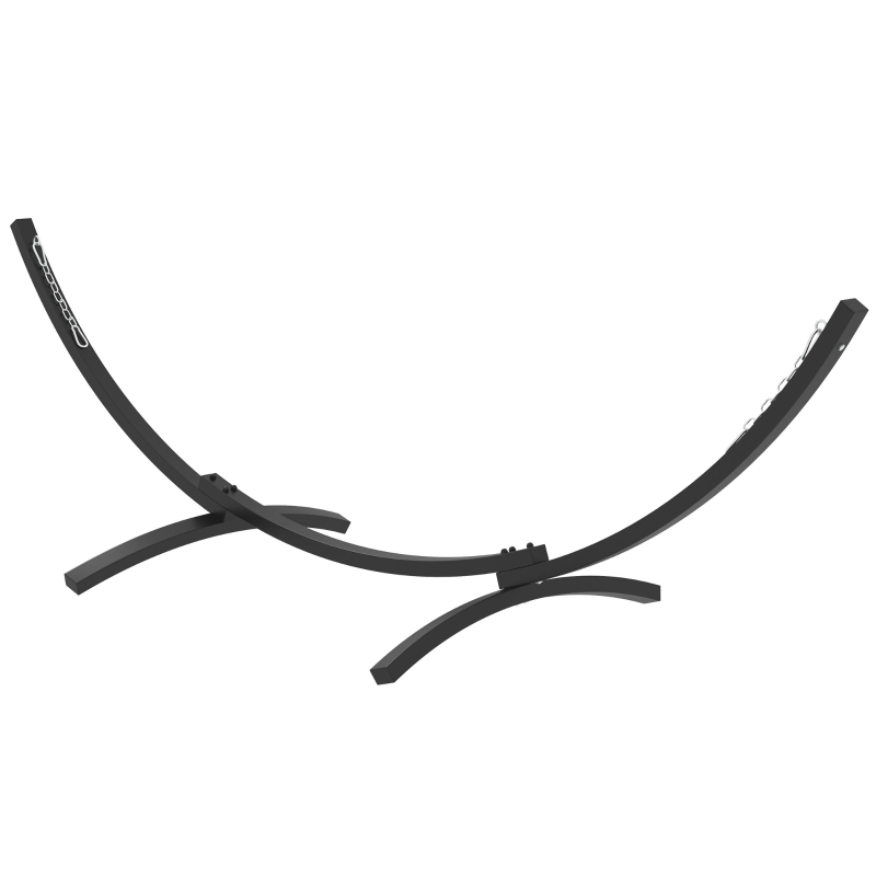 Outsunny 12' Hammock Stand with Steel Frame, Hammock Chair Stand Only for Garden, Camping, Picnic, Outdoor, Patio, Grey