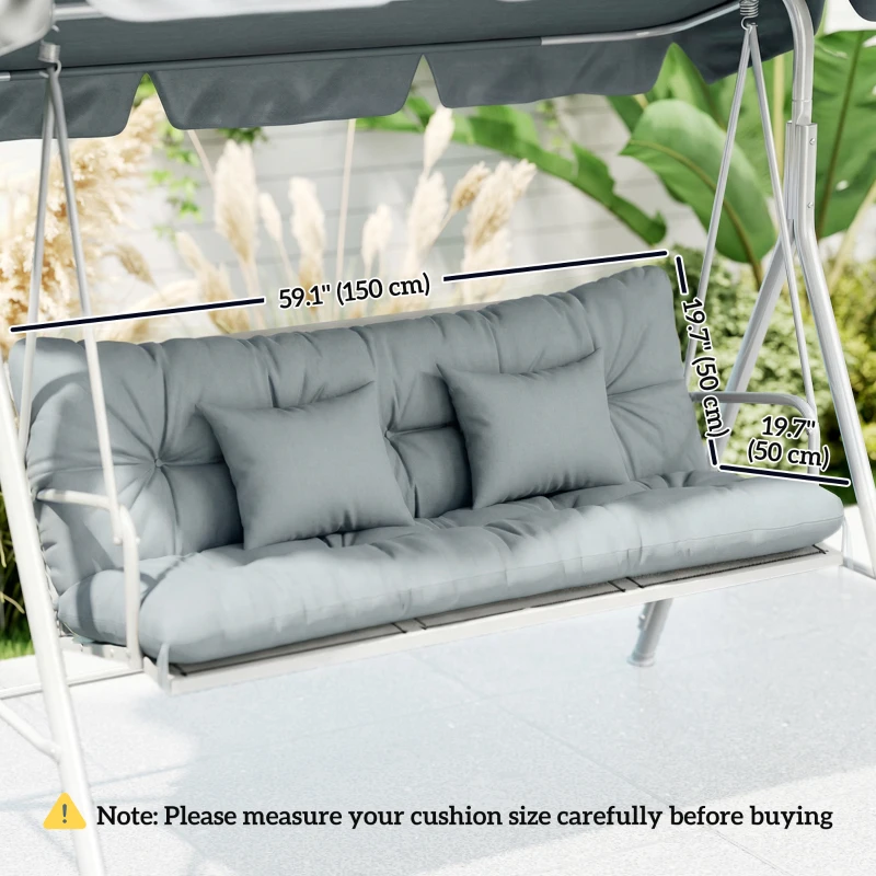 Outsunny 4-Piece Back and Seat Cushion Pillows Replacement and Pillows, Patio Chair Cushions Set with Ties, Light Grey