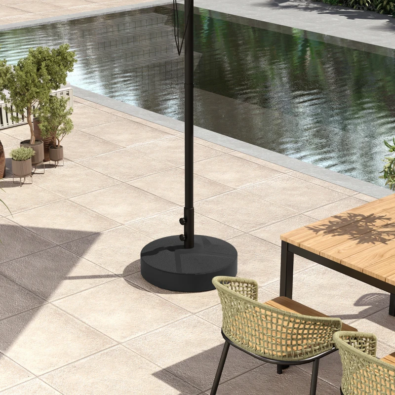 Outsunny Patio Umbrella Base Holder, Heavy Duty Outdoor Umbrella Stand Base, Sand/Water Filled, Φ22" x 15.7" H, Black