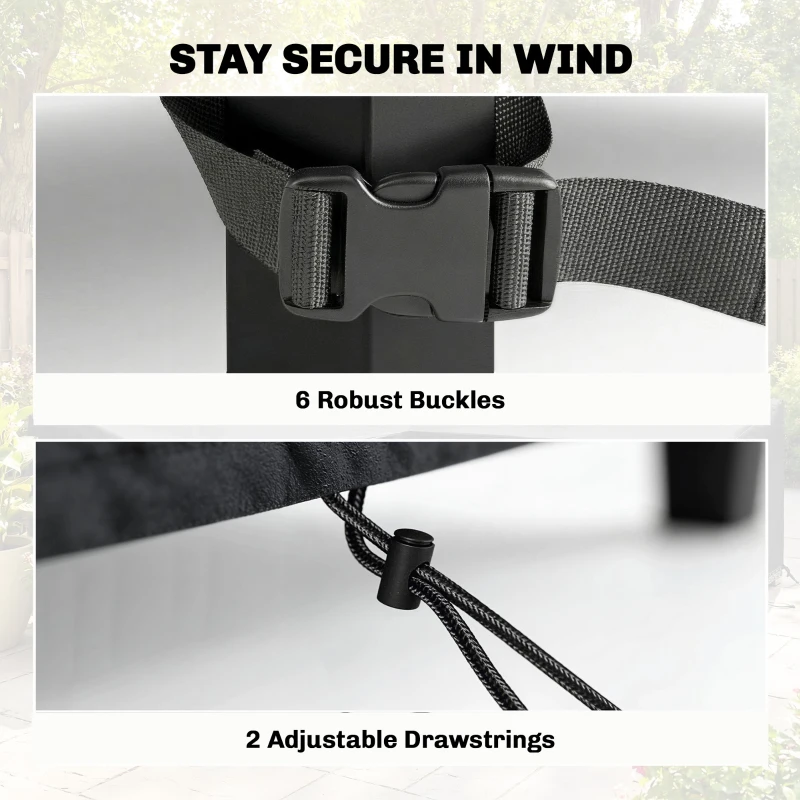 Outsunny V-Shaped Patio Furniture Cover, Waterproof Outdoor V-Shaped Sectional Sofa Cover with Air Vent, 105" x 105", Black