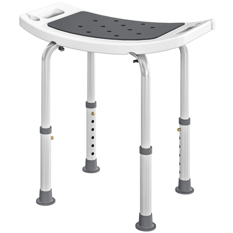 HOMCOM Height Adjustable Shower Chair Padded Bath Seat for Senior,