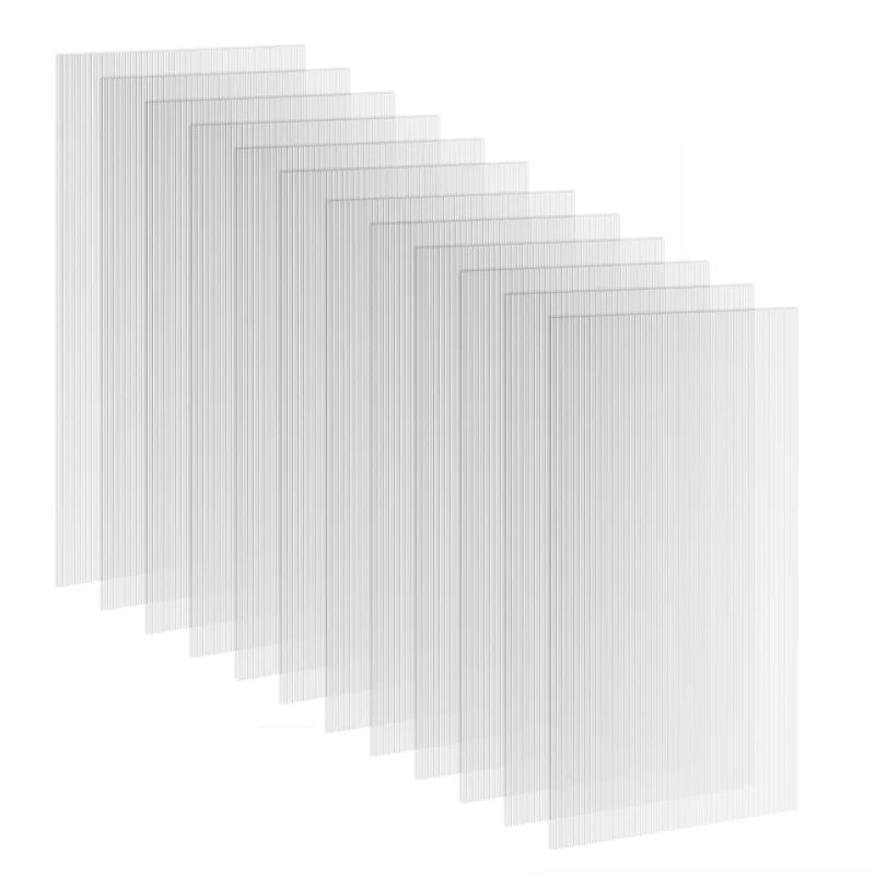 Outsunny Polycarbonate Greenhouse Panels UV Protected Twin-Wall Roof Panels Clear 47.2" x 23.6", 12 Pack