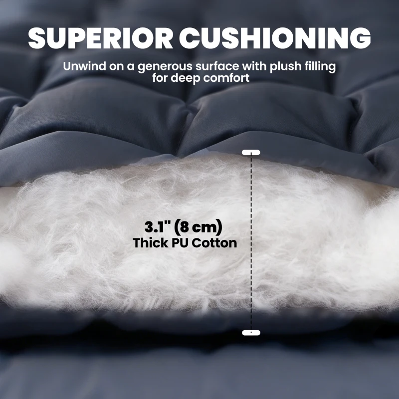 Outsunny Sleeping Mat, Camping Mat Pad with Elastic Straps, Dark Grey