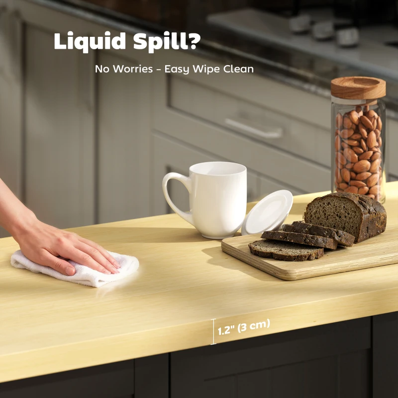 HOMCOM Kitchen Island Cart, Rolling Kitchen Island Table with Drop Leaf, Drawer, Spice and Towel Rack, Black