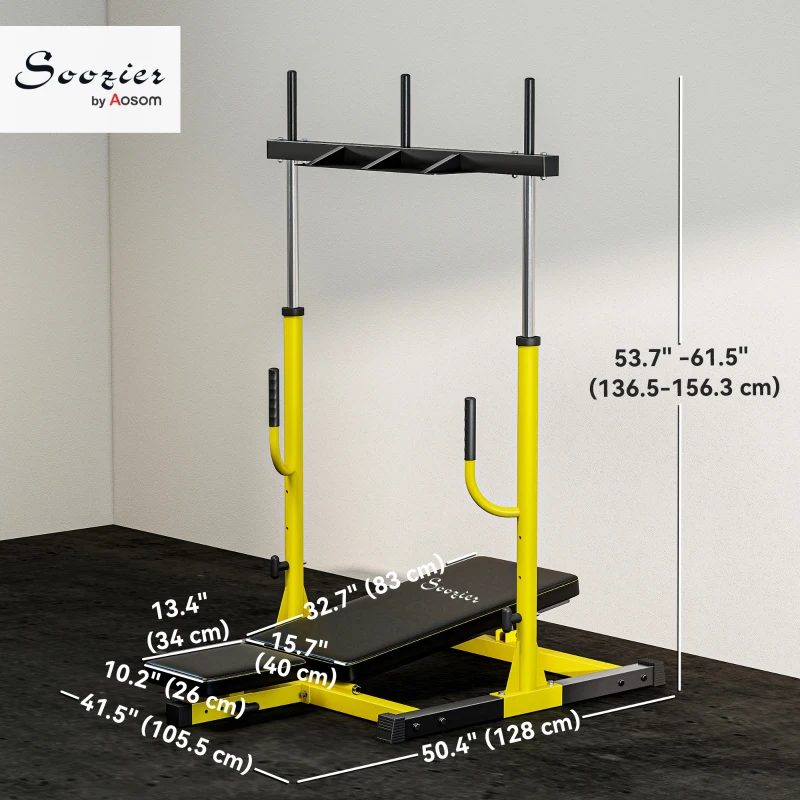 Soozier Leg Extension and Curl Machine, Adjustable Leg Extension Machine, 1" standard Plate Compatible, 660LBS Capacity