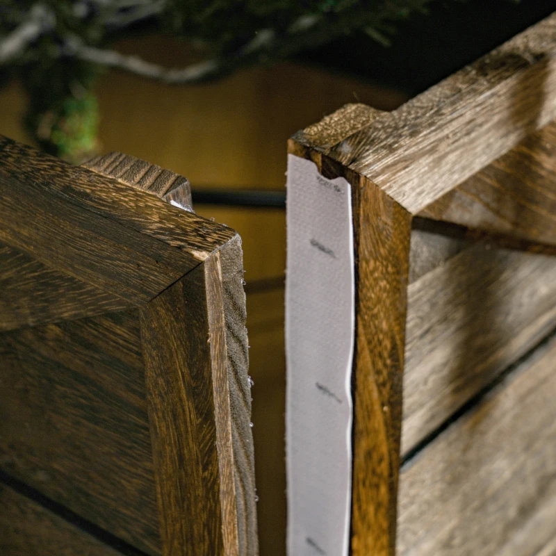 HOMCOM 28" Farmhouse Christmas Tree Base Cover Wooden Christmas Tree Collar Box Home Decoration Dark Distressed Wood Finish