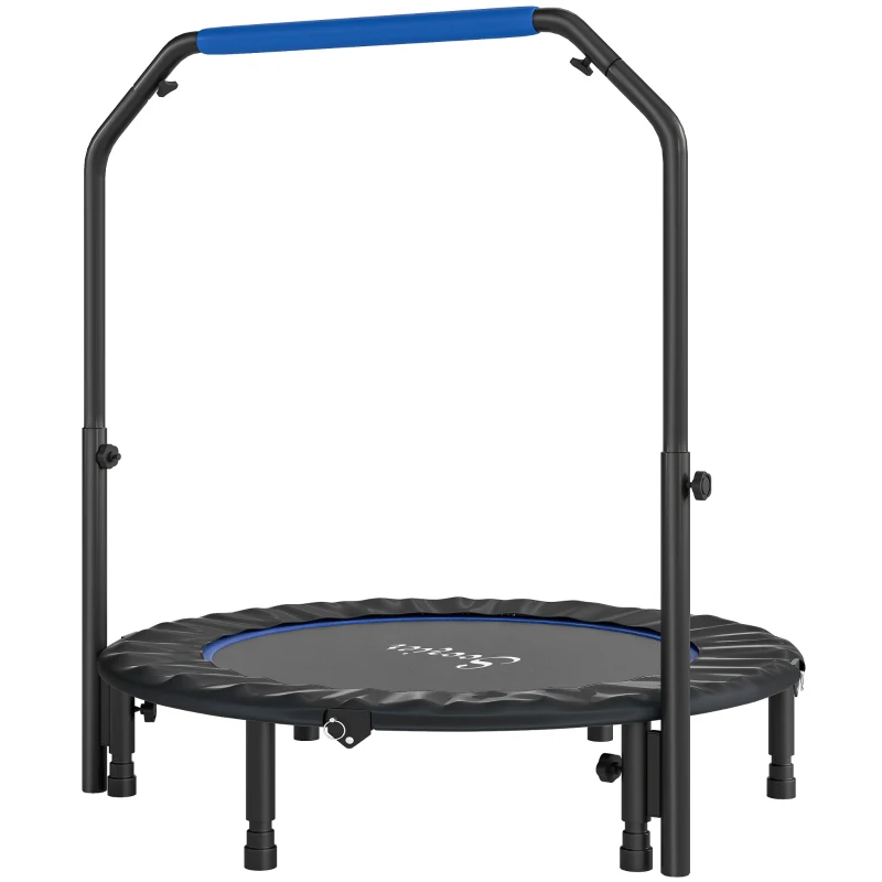 Soozier 45" Foldable Mini Fitness Trampoline, with Adjustable Foam Handle, Blue