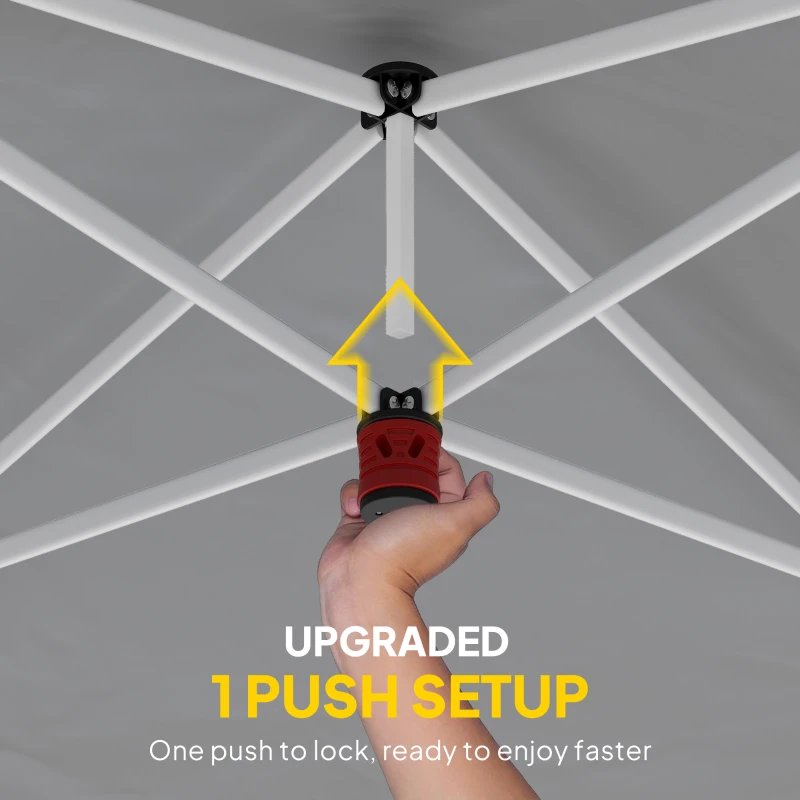 Outsunny 10 x 20 ft Pop Up Canopy Tent with Reflective Strips, UPF 50+ Easy up Instant Canopy with 6 Sandbags, Dark Blue