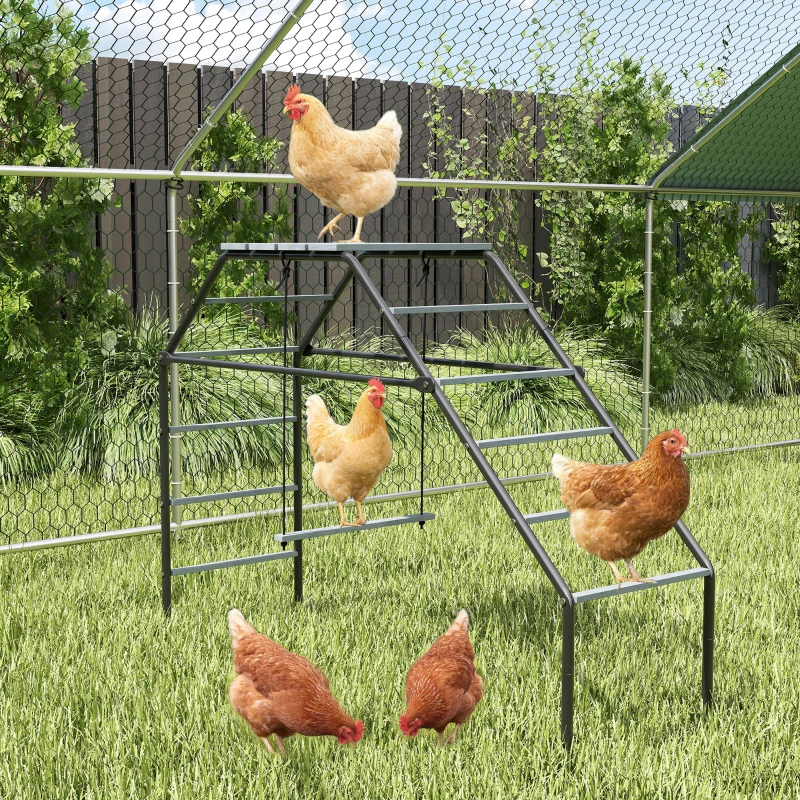 PawHut Chicken Coop Perches with Swing, Chicken Run Accessories Toy for Healthy & Happy, for Backyard Farm