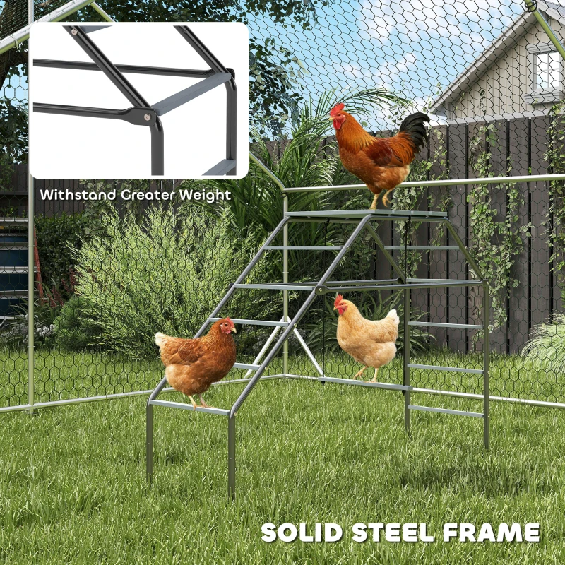 PawHut Chicken Coop Perches with Swing, Chicken Run Accessories Toy for Healthy & Happy, for Backyard Farm