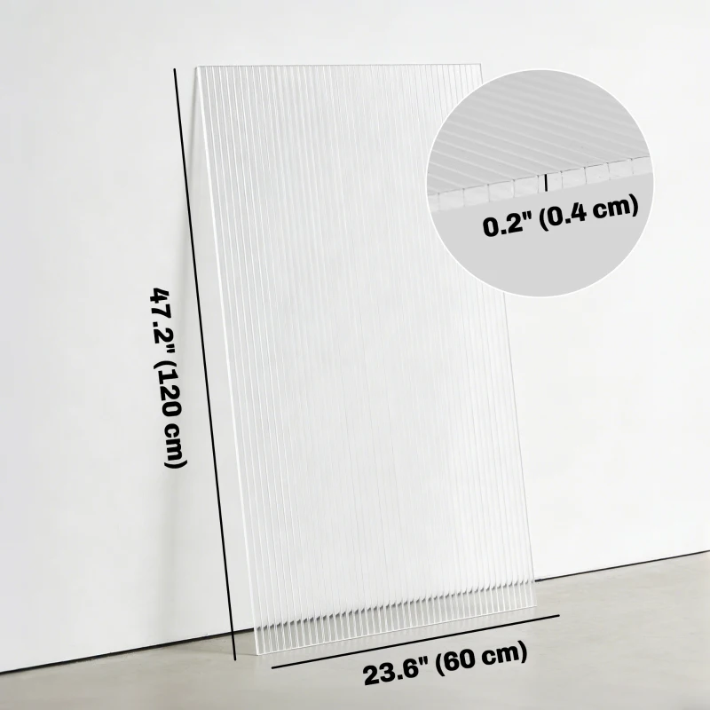Outsunny Polycarbonate Greenhouse Panels UV Protected Twin-Wall Roof Panels Clear 47.2" x 23.6", 12 Pack