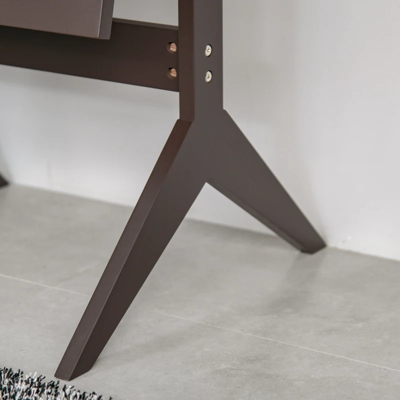 HOMCOM Full Length Mirror, Free Standing Full Body Mirror with Rectangular Frame, Adjustable Angle for Dressing Room, Bedroom, Living Room, Dark Brown