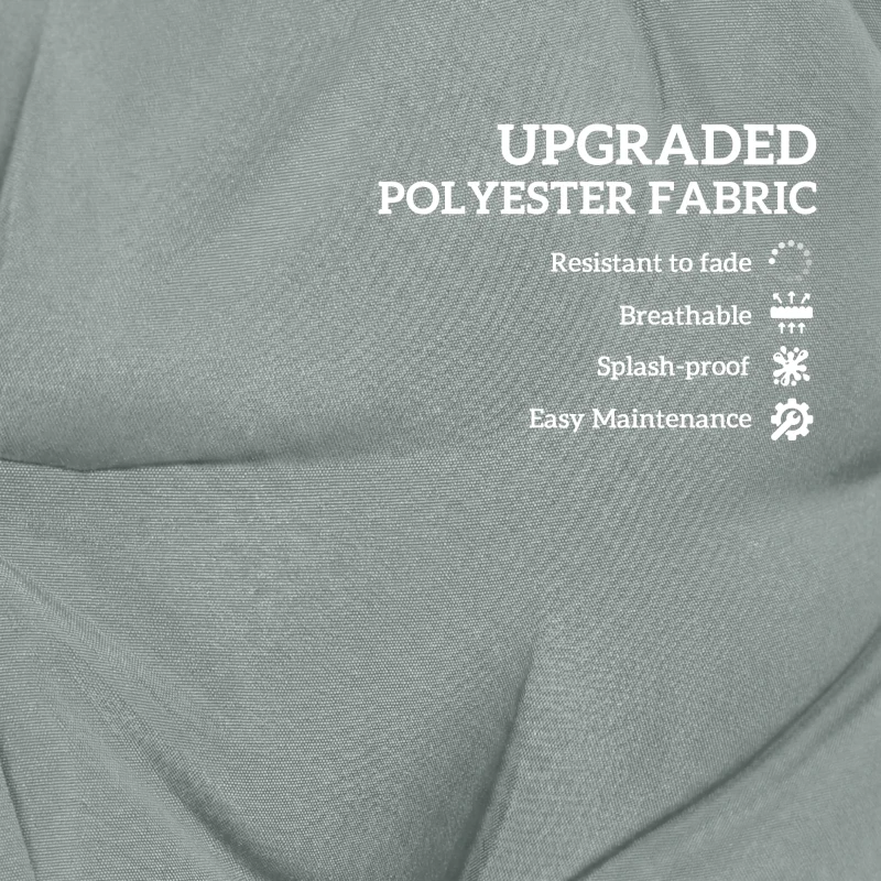 Outsunny 4-Piece Back and Seat Cushion Pillows Replacement and Pillows, Patio Chair Cushions Set with Ties, Light Grey